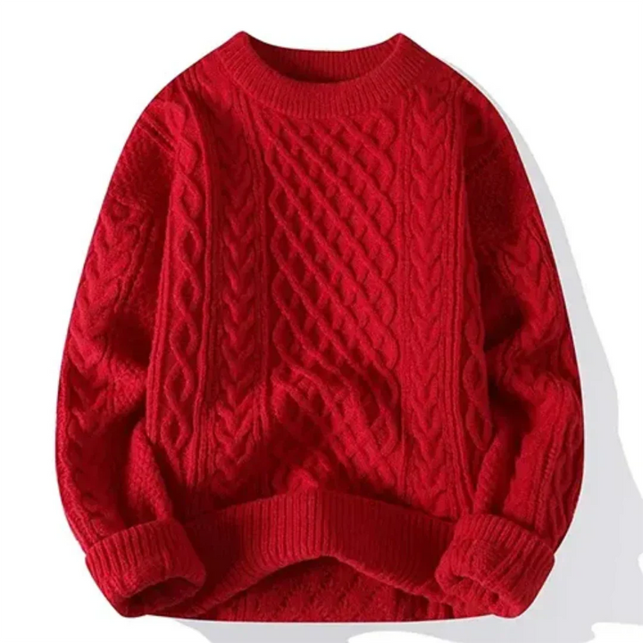 Suéter de hombre de ajuste cómodo, manga larga. Estilo clásico, versátil y moda masculina.