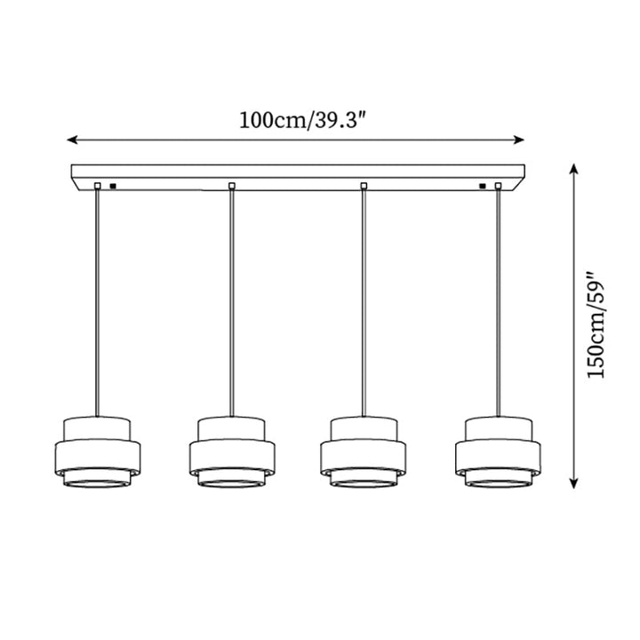 Iluminación colgante de travertino y nogal, perfecta para un ambiente relajante.