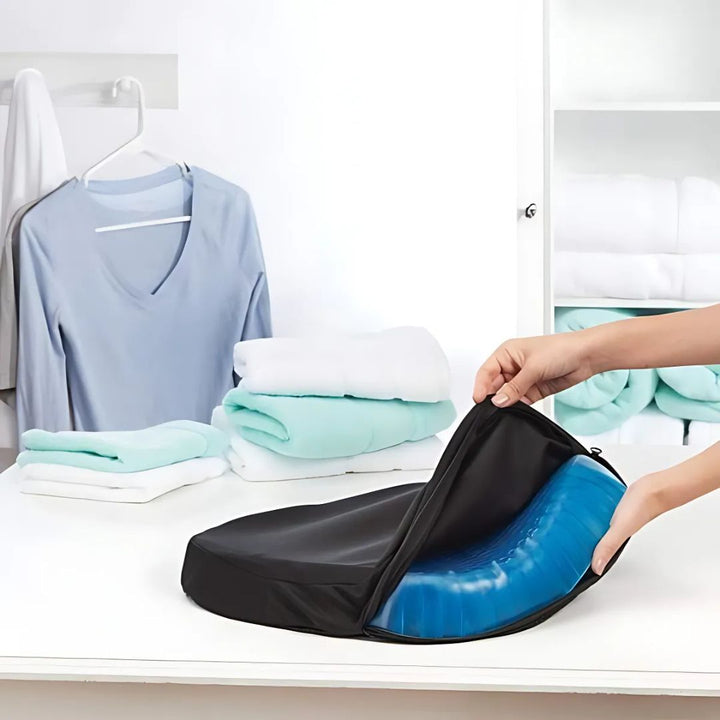 Cojín de asiento con gel viscoelástico, comodidad unisex, alivia presión para una postura correcta.