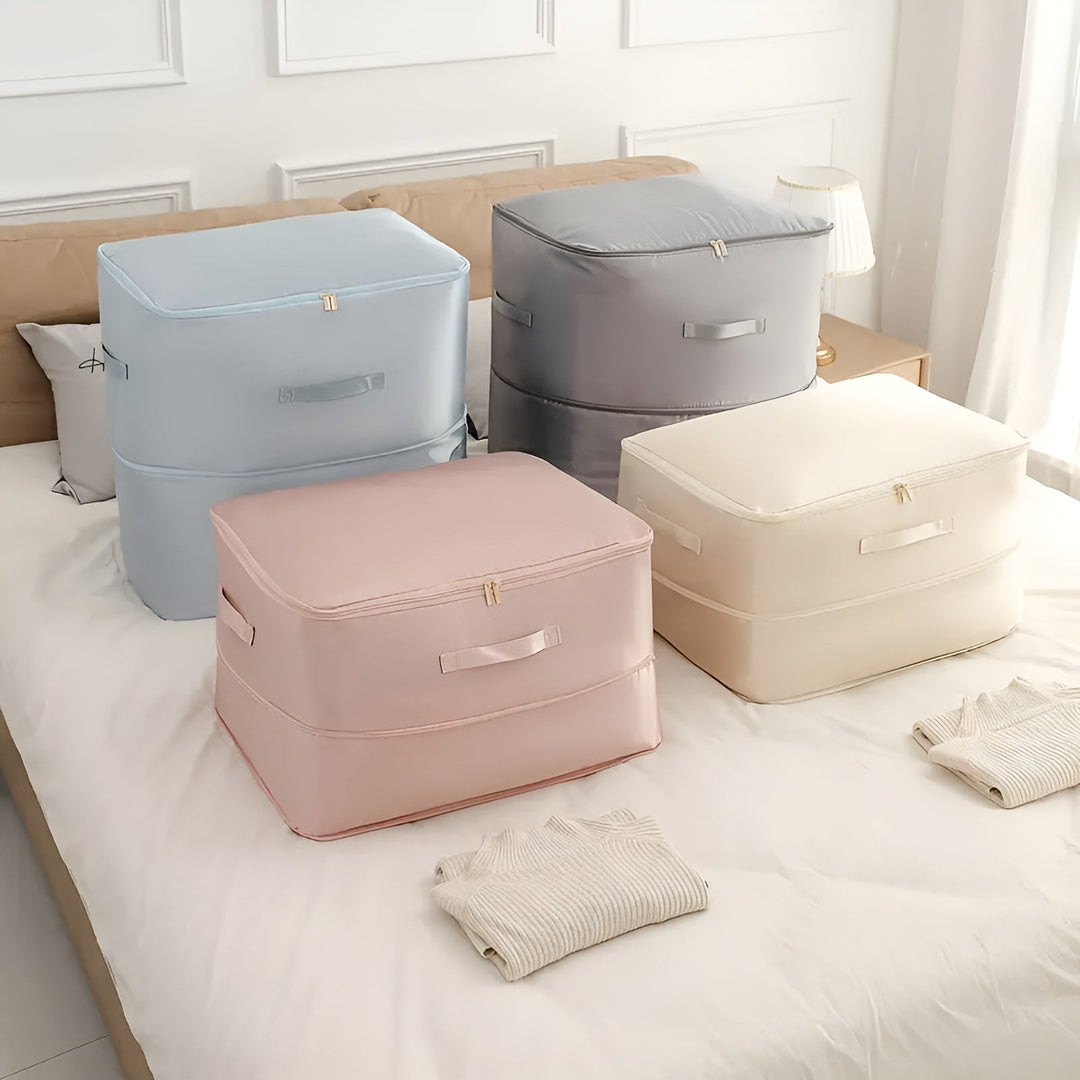 Bolsa de compresión resistente para ropa de invierno, portátil y eficiente para cualquier temporada.