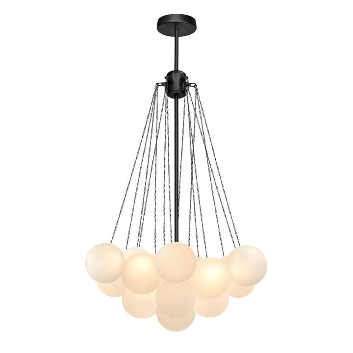 Lámpara de araña de burbujas, moderna. Iluminación ambiente única para comedor, latón y diseño.