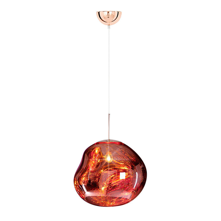 Iluminación de techo contemporánea, con lámpara colgante individual y diseño irregular.