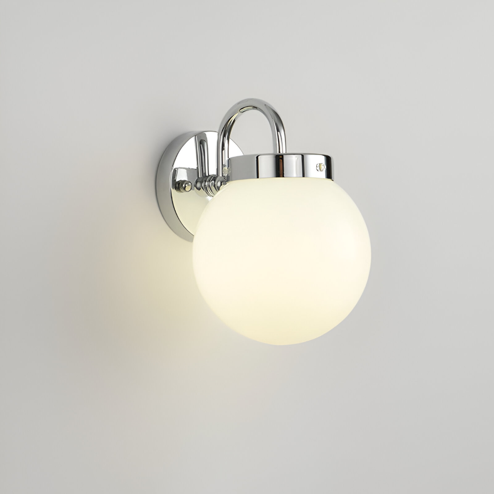 Aplique de pared esférico con rayas. Iluminación LED contemporánea que realza la decoración del hogar.
