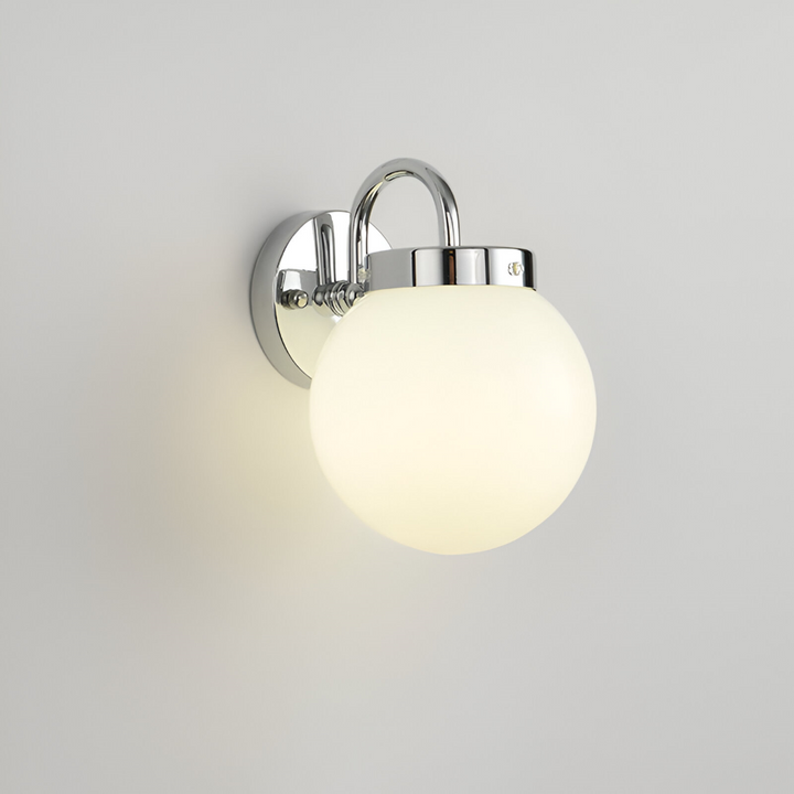 Aplique de pared esférico con rayas. Iluminación LED contemporánea que realza la decoración del hogar.