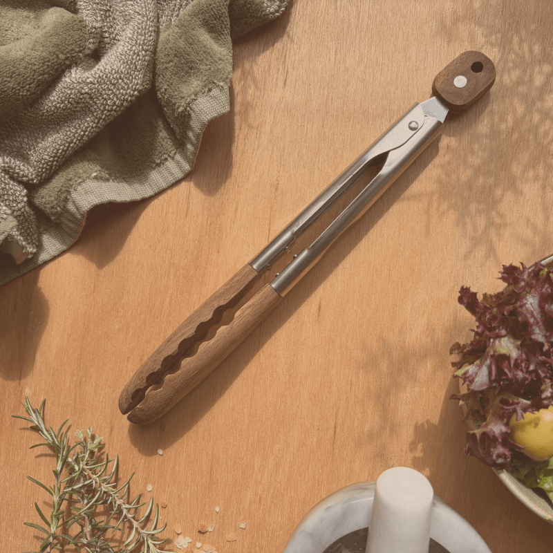 Set 11 utensilios madera teca y acacia: cucharas, espátulas. Herramientas de cocina naturales.