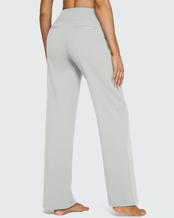 Pantalones de mujer, tiro alto, pierna ancha, bolsillos, perfectos para un estilo oversize chic.