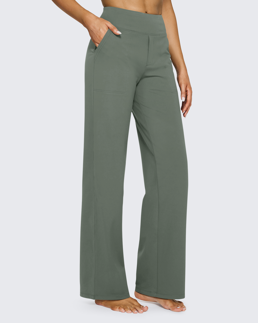 Pantalones de mujer tiro alto, pierna ancha, bolsillos, la elección ideal para tu comodidad.