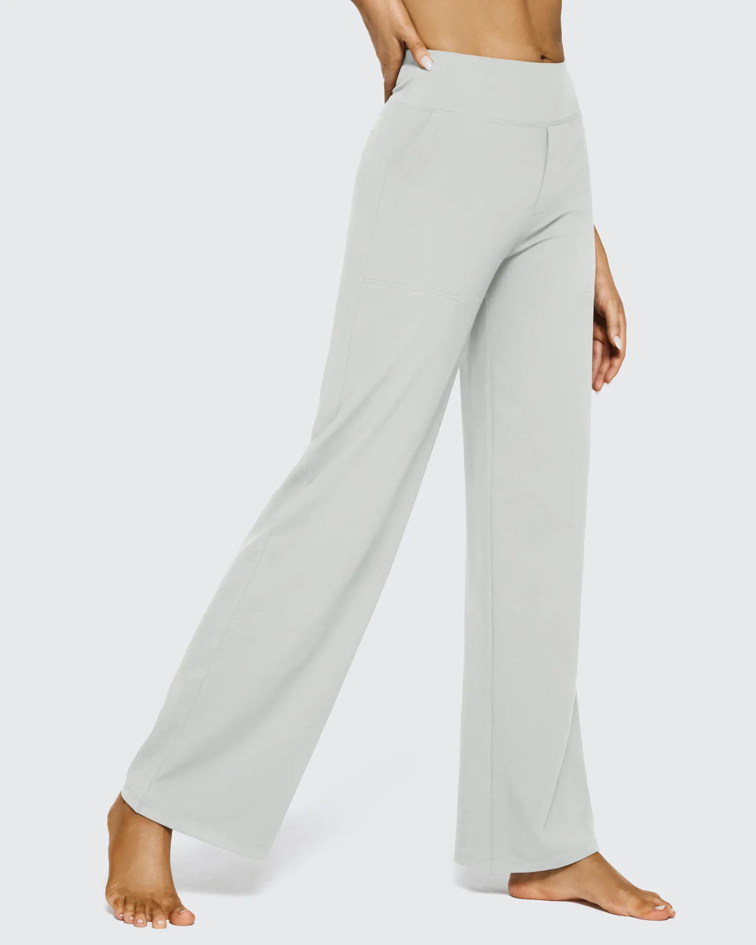 Estilo casual chic: pantalones de mujer tiro alto, pierna ancha y bolsillos, un must-have.