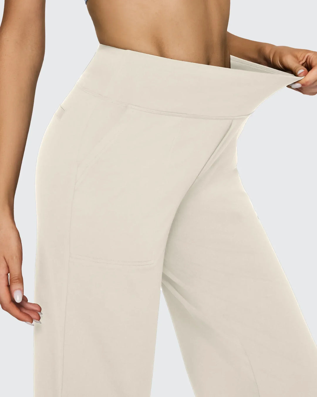 Pantalones de mujer, pierna ancha, tiro alto, bolsillos, perfectos para un aire bohemio o chic.