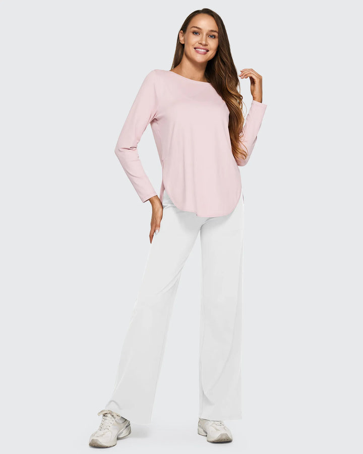 Ropa femenina: pantalones tiro alto, pierna ancha, bolsillos, para un look fresco y veraniego.