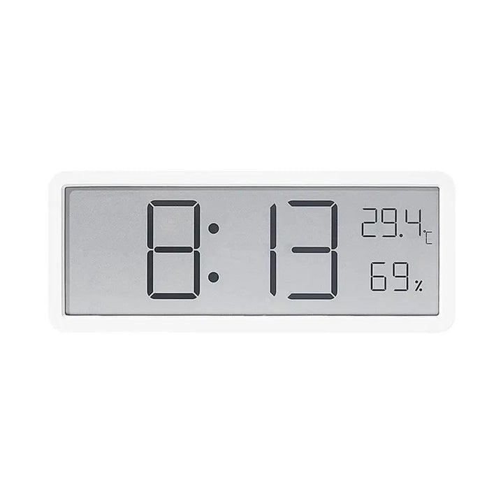 Reloj de pared digital moderno con pantalla LED grande, muestra hora, temperatura y fecha. Ideal para hogar u oficina.