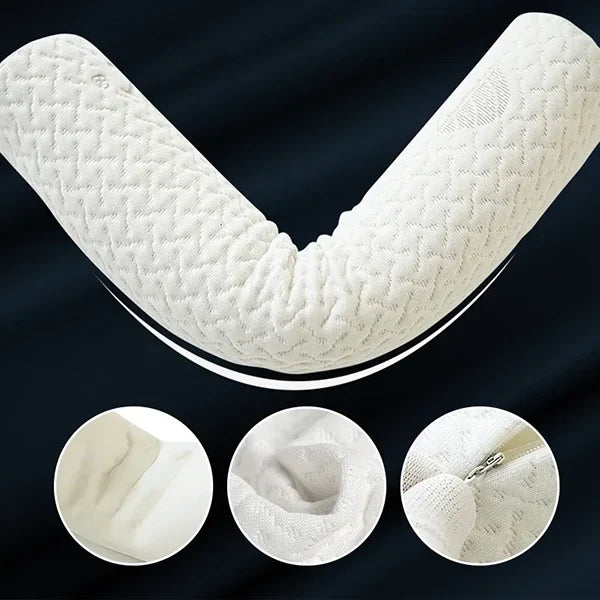 Almohada cervical de espuma de memoria, cojín rodillo ergonómico. Ofrece soporte óptimo para el cuello y descanso duradero.
