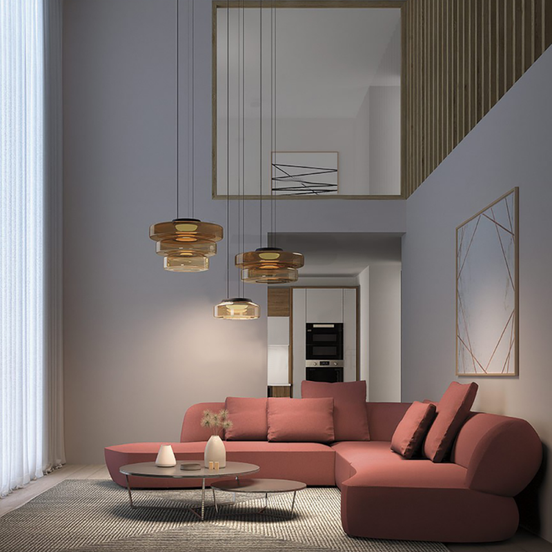Lámpara de techo moderna, estilo Bauhaus, para una iluminación interior sofisticada.