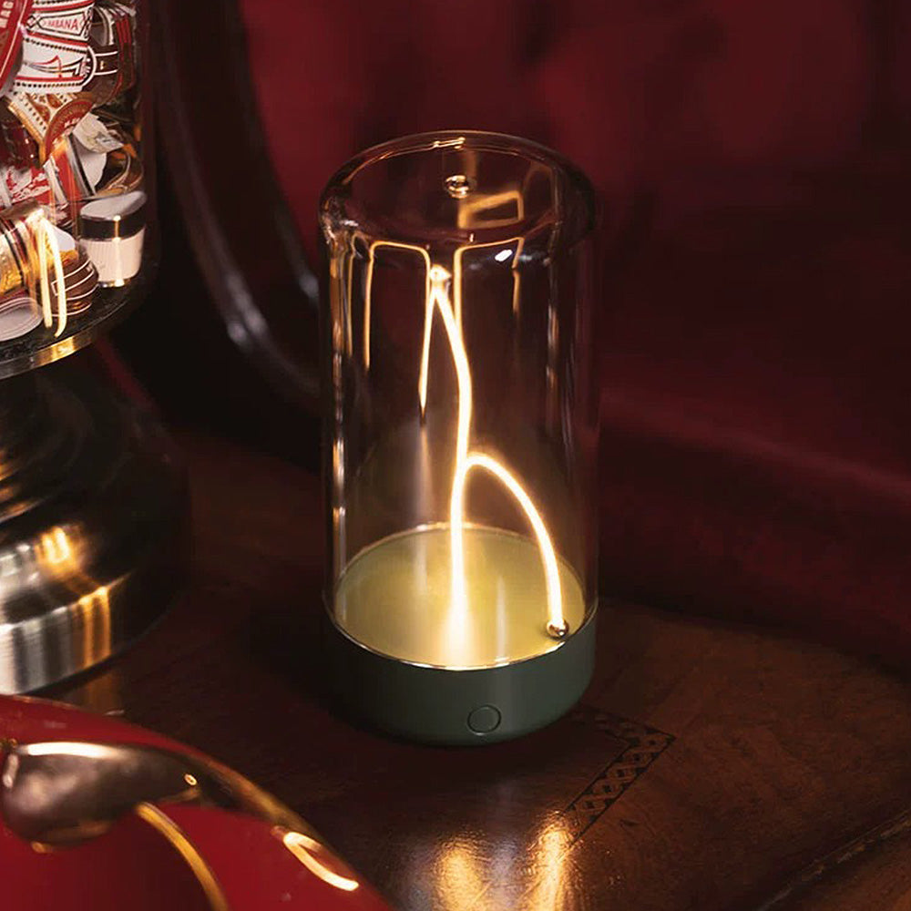 Lámpara LED cilíndrica inalámbrica, un toque moderno para iluminación y decoración.