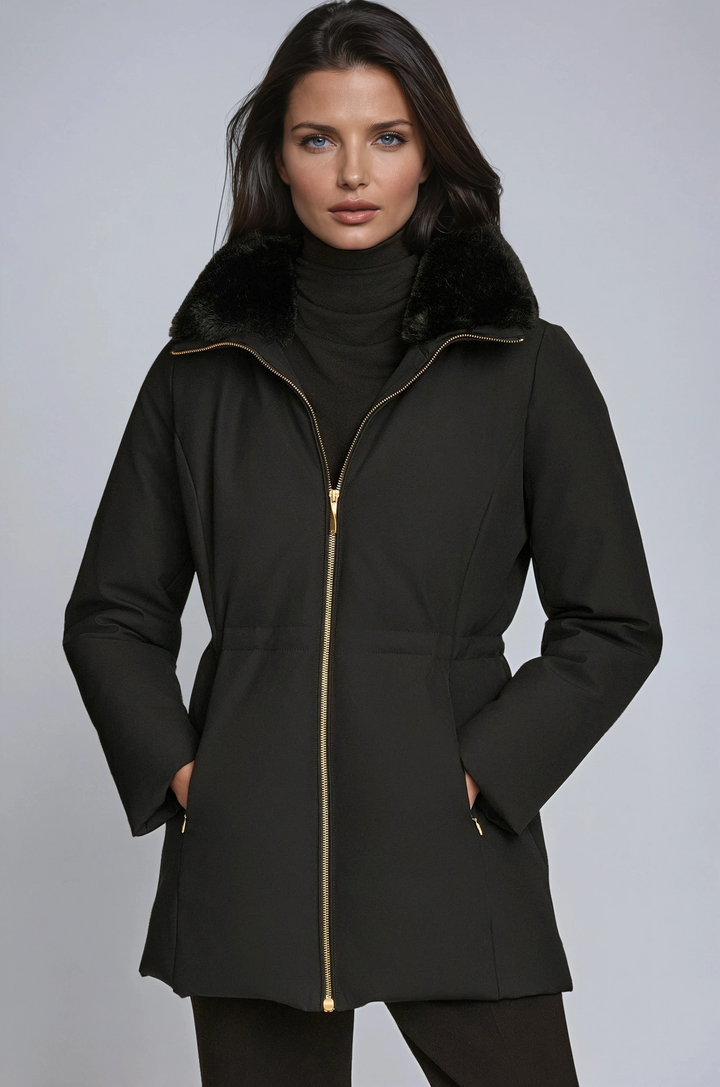Abrigo de invierno para mujer, cálida chaqueta acolchada, un esencial de moda para el frío.