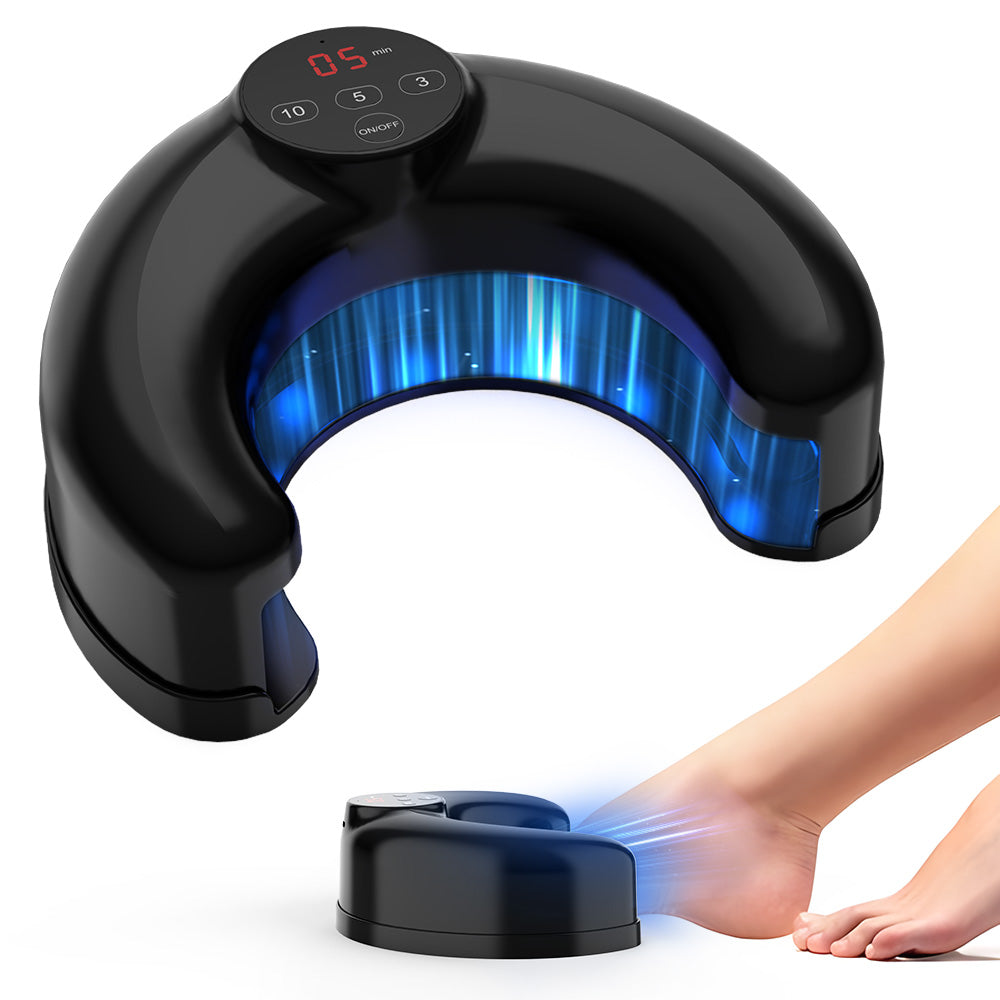 Dispositivo láser dual para uñas de pies, tratamiento avanzado y seguro.