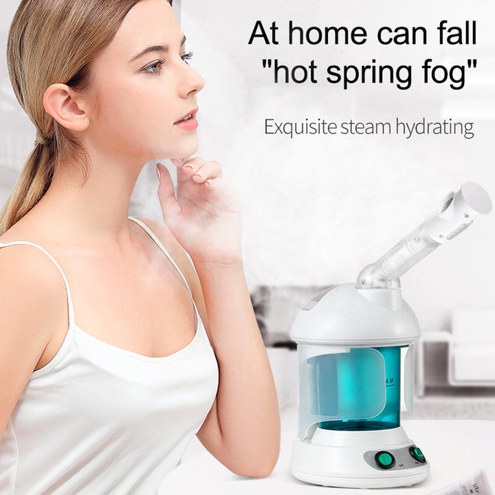 Vaporizador facial iónico nano 360° para tratamiento de belleza y limpieza profunda de poros.