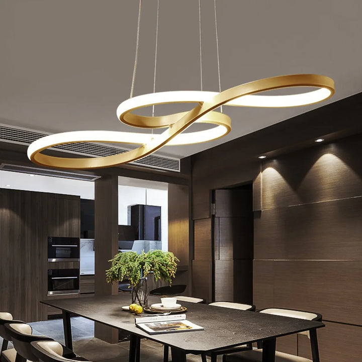 Lámpara colgante LED de alta eficiencia energética, ideal para iluminación de interiores con diseño nórdico.