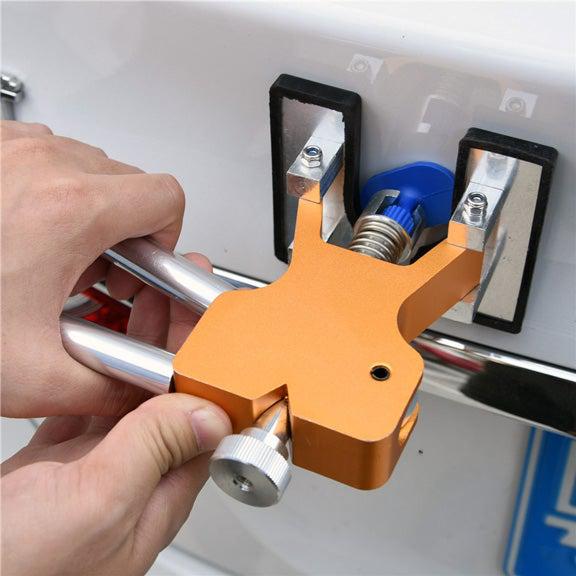 Kit automotriz DIY para reparacion de abolladuras metálicas en coches, herramienta extractor quitadentaduras profesional.
