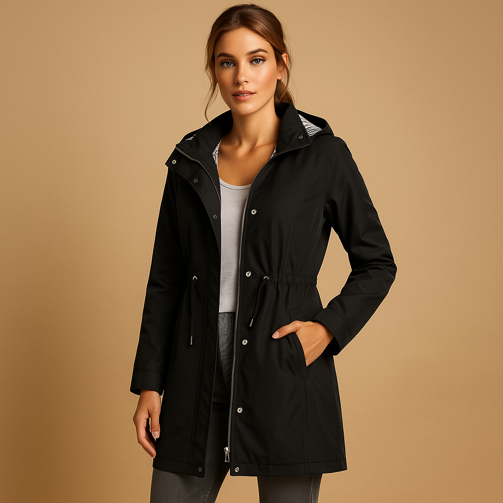 Chaqueta parka con capucha para mujer, estilo urbano y casual. Abrigo de invierno ideal para moda femenina.