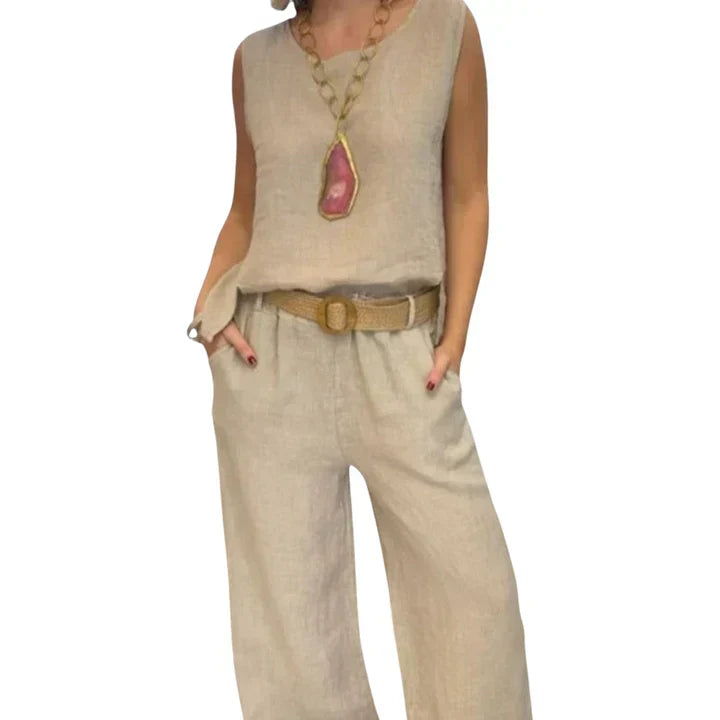 Conjunto bohemio de dos piezas para mujer, un look veraniego elegante y relajado para cualquier ocasión.