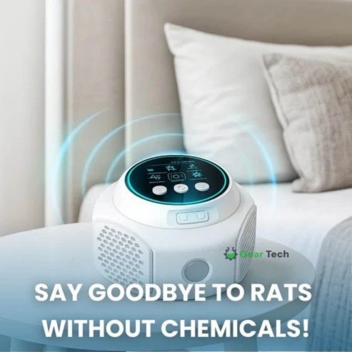Repelente ultrasónico seguro, sin químicos, para ratas y ratones. Protección silenciosa y efectiva en 297 m².