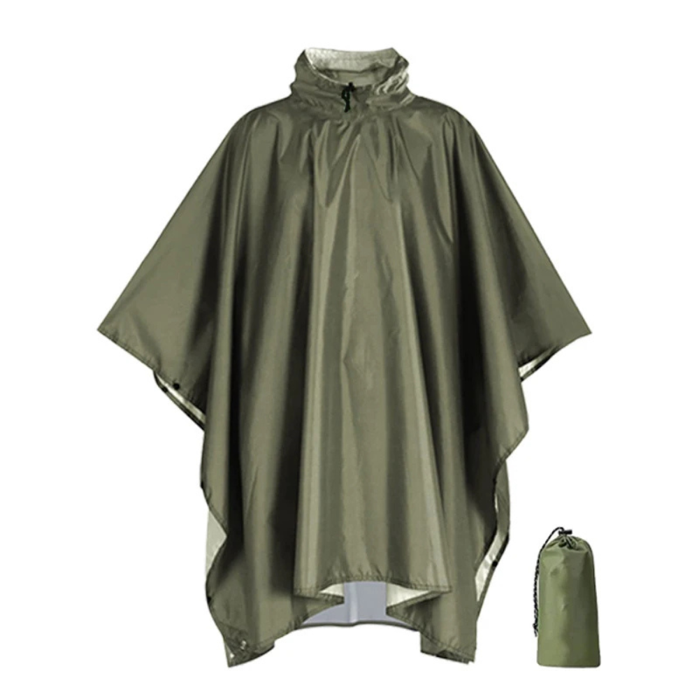 Protección total contra lluvia y viento con este poncho impermeable unisex. Esencial para camping y senderismo.