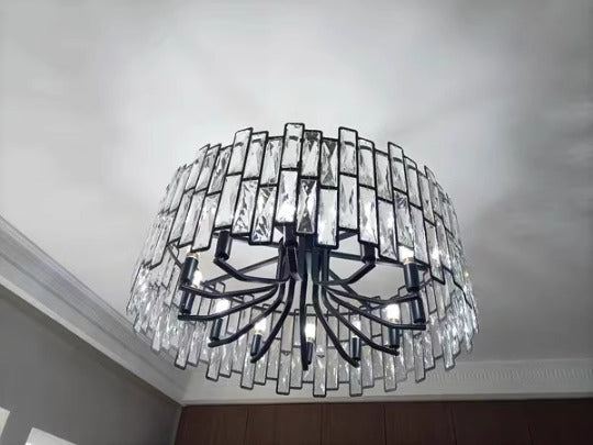 Lámpara decorativa de cristal K9. Estilo contemporáneo, perfecta para el techo del comedor.