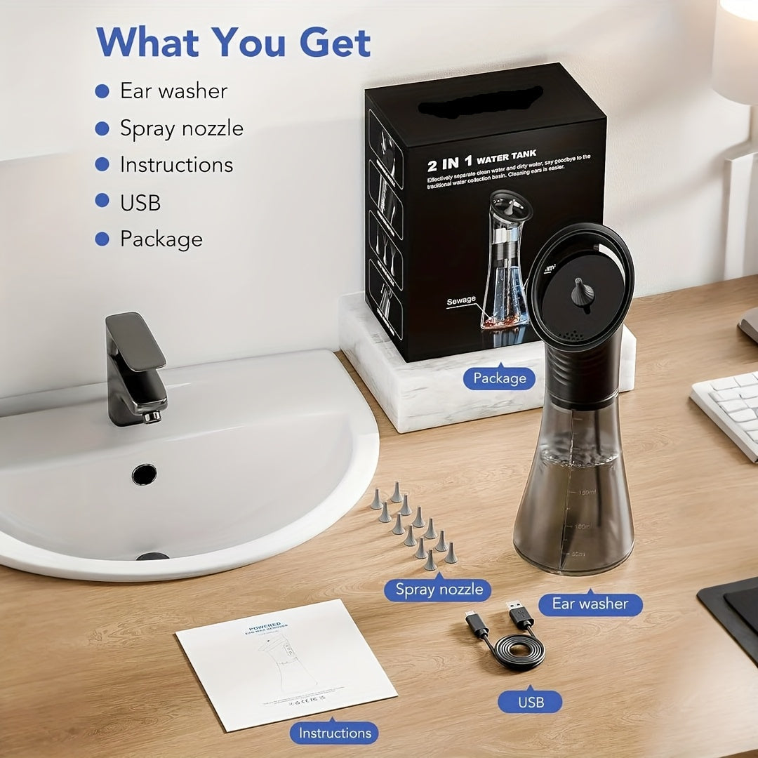 Punta suave y segura del extractor de cerumen eléctrico, ideal para higiene auditiva y cuidado personal.
