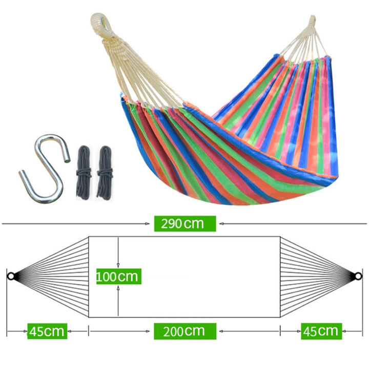 Columpio de lona resistente para jardín, patio o interior. Hamaca portátil azul para máximo relax.