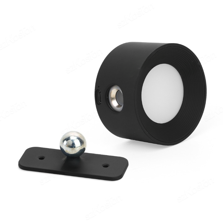 Iluminación decorativa moderna: lámpara LED inalámbrica de pared, spotlight regulable y rotativo 360°.