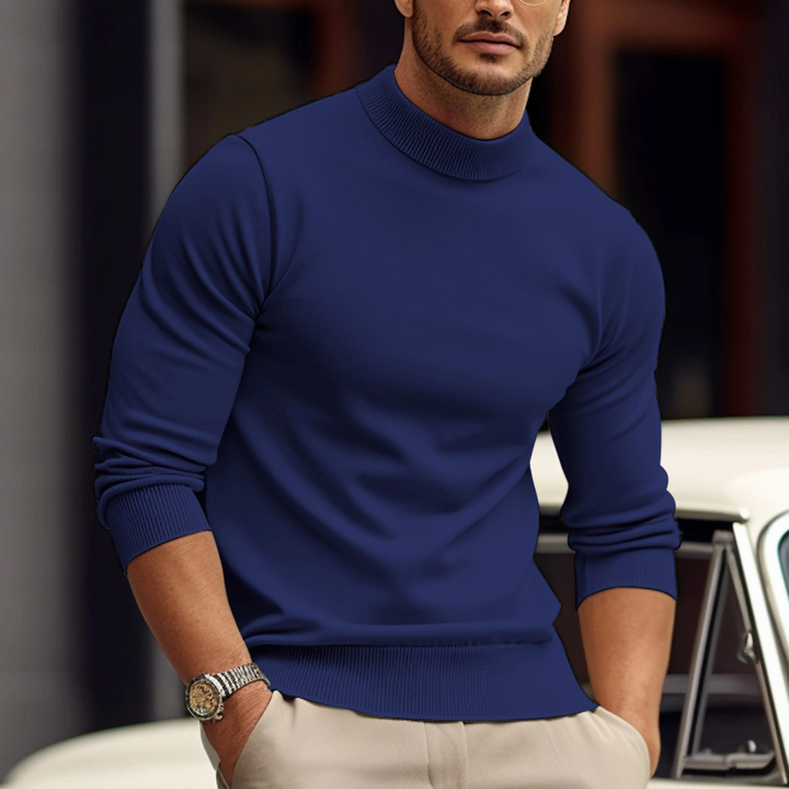 Suéter masculino cómodo y elegante con cuello redondo. Jersey para hombre versátil, perfecto para ropa diaria en primavera-otoño.