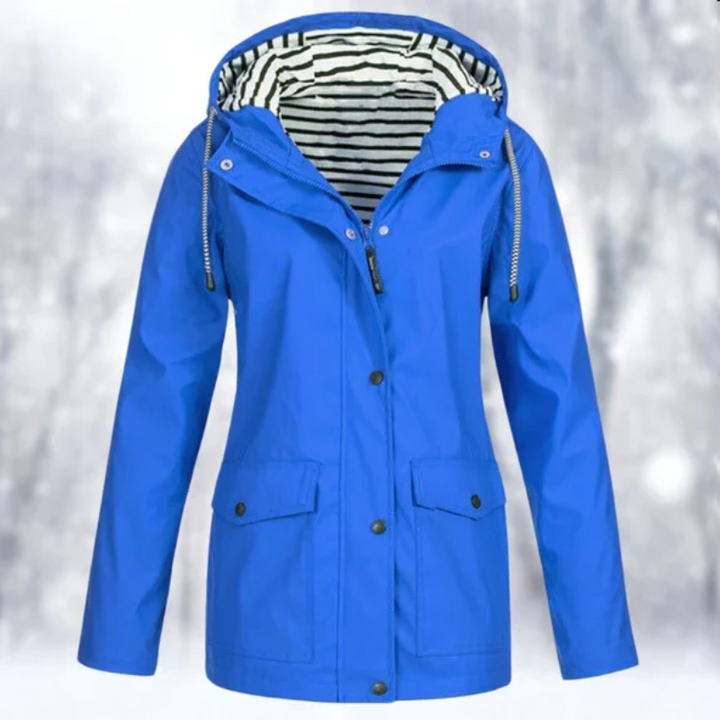 Abrigo impermeable de mujer, diseño elegante y moderno para invierno. Perfecto para actividades al aire libre.