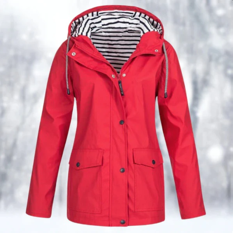 Chaqueta impermeable de mujer, versátil y cómoda. Protección contra lluvia y frío en invierno con estilo.