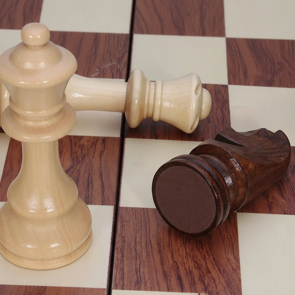 Ajedrez de viaje plegable de madera maciza, perfecto para llevar y disfrutar en cualquier lugar.