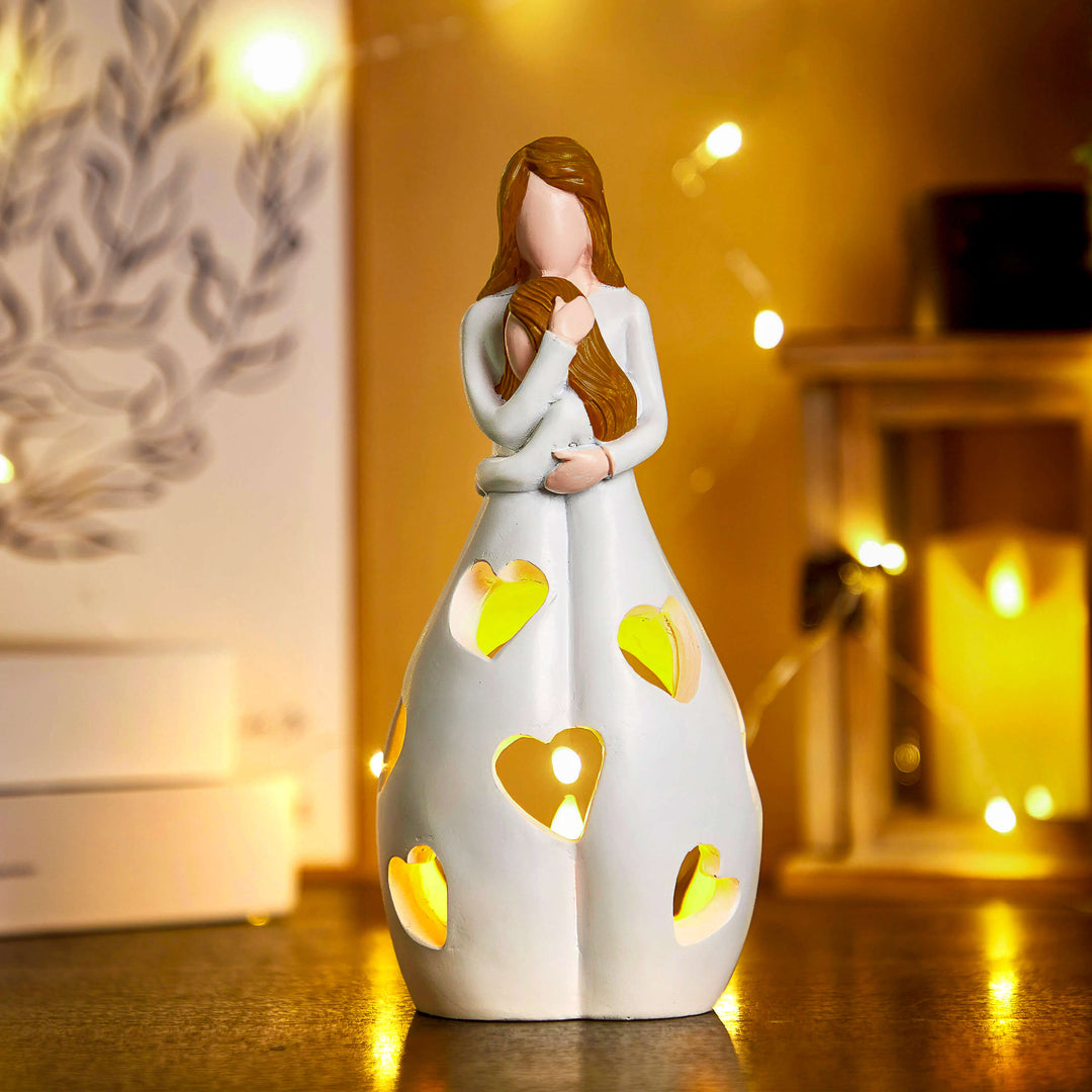 Decoración emotiva: lámpara de noche corazón con luz suave para crear un ambiente cálido en el dormitorio.