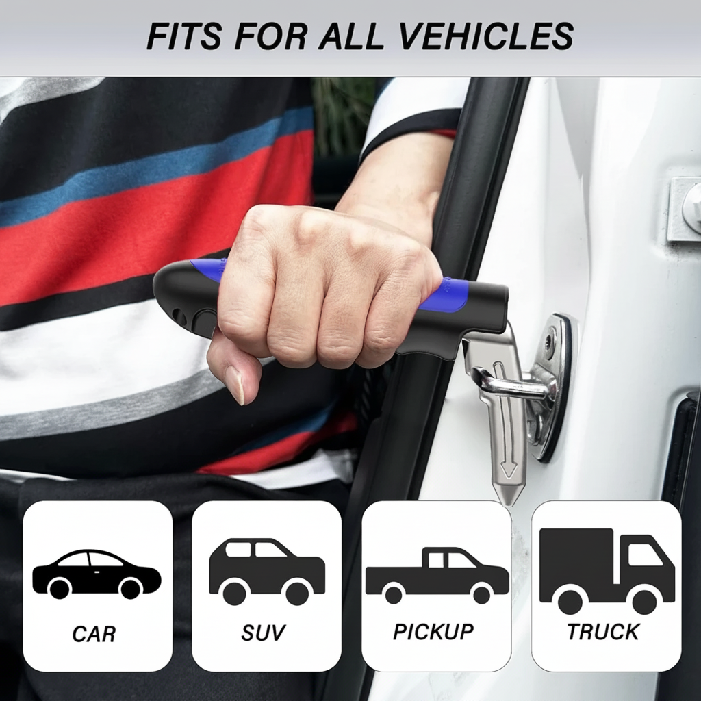 Herramienta de asistencia vial con soporte para celular, accesorio de seguridad portátil para viajes en vehículo.