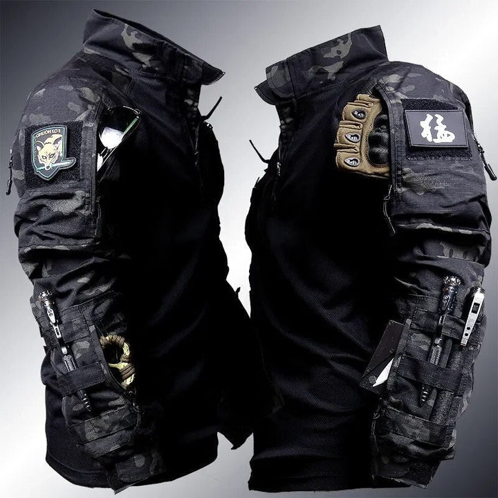 Pantalón táctico camuflaje militar de hombre, durabilidad extrema para senderismo, airsoft y deportes. Ropa exterior.