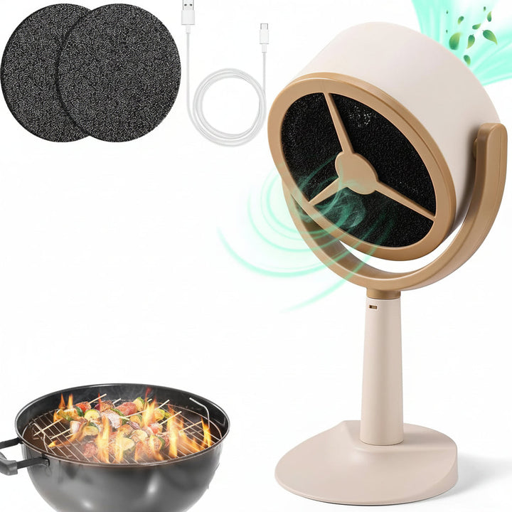 Campana extractora portátil recargable para cocina, elimina humo y olores eficazmente en cualquier espacio.