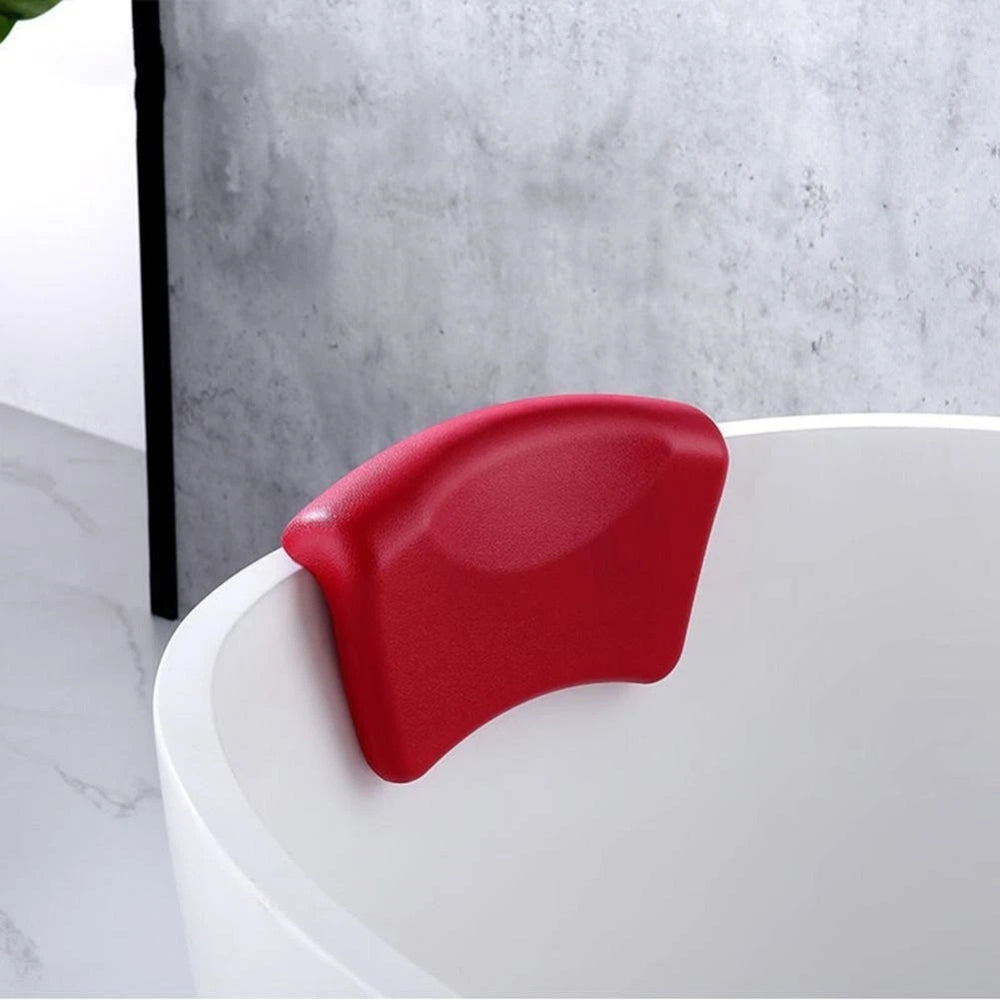 Almohada ergonómica de silicona para bañera, soporte cervical antiestrés e impermeable. Ideal para spa.
