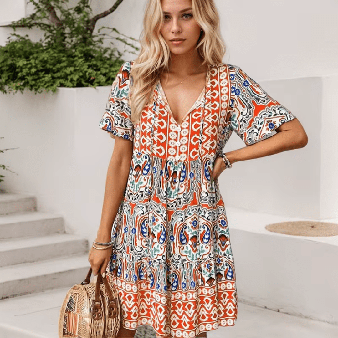 Vestido midi sofisticado para mujer, ropa de moda femenina con diseño elegante y versátil. Fresco para verano.