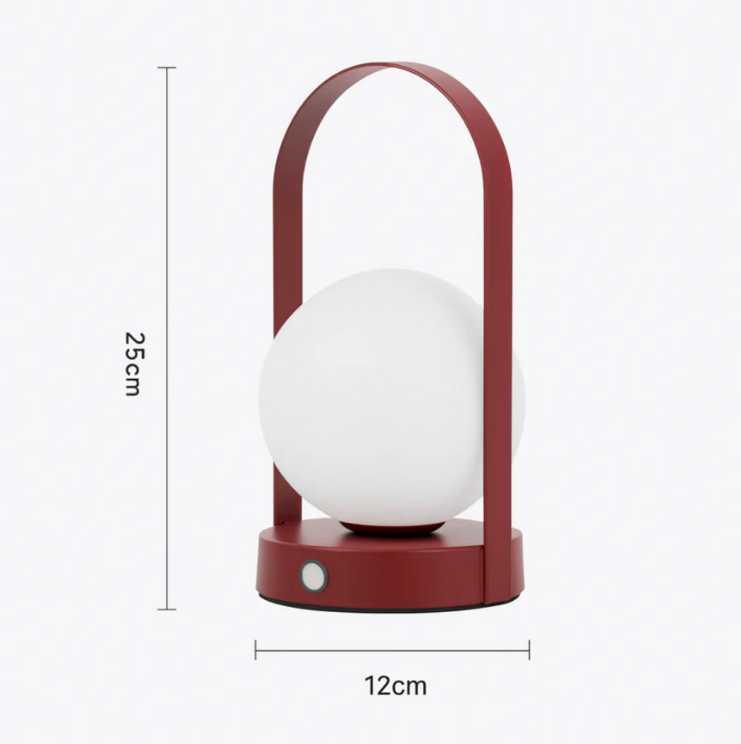 Lámpara de mesa estilo minimalista con arco de metal y globo esmerilado, para una iluminación ambiente LED moderna.
