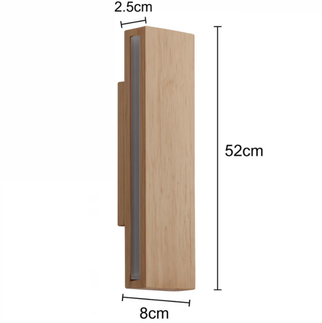 Aplique de pared de madera Japandi para hogar, iluminación moderna minimalista y decorativa.