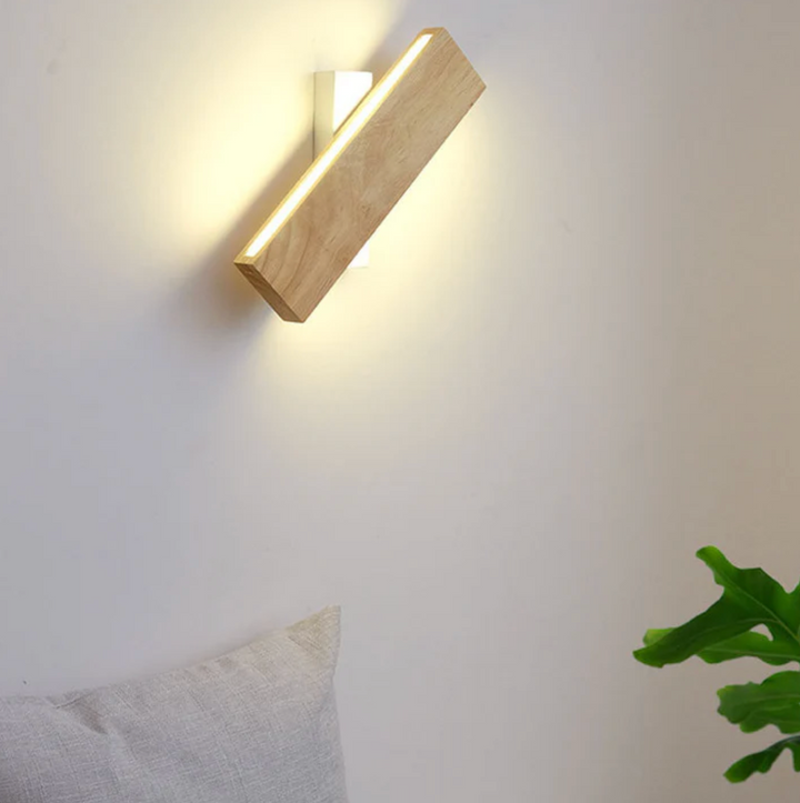 Iluminación decorativa para pared, aplique de madera Japandi estilo nórdico LED.