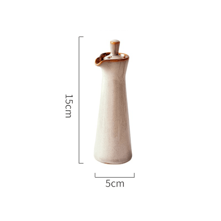 Botella dispensadora de aceite y vinagre de cerámica, estilo rústico moderno, para gourmet.
