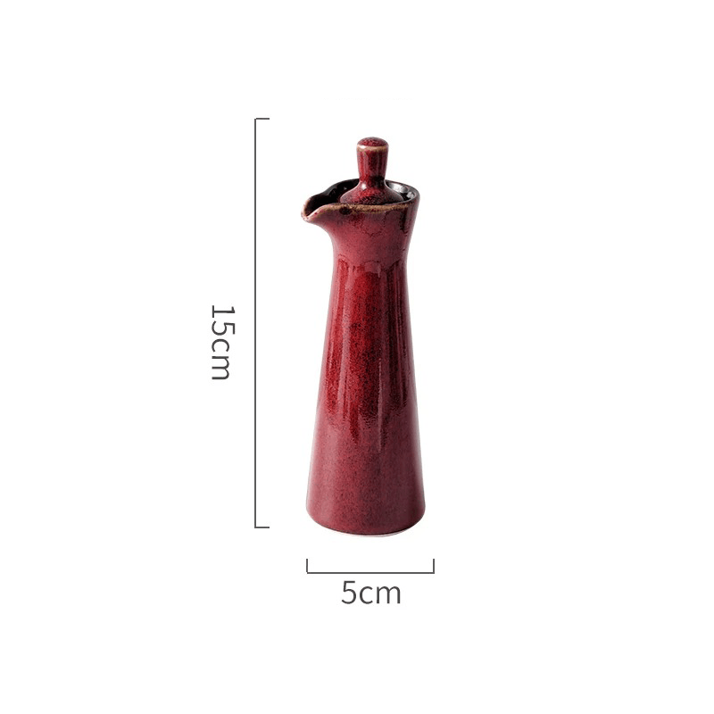 Dispensador artesanal para aliños, aceite y vinagre, esmalte corrido, regalo cocina.
