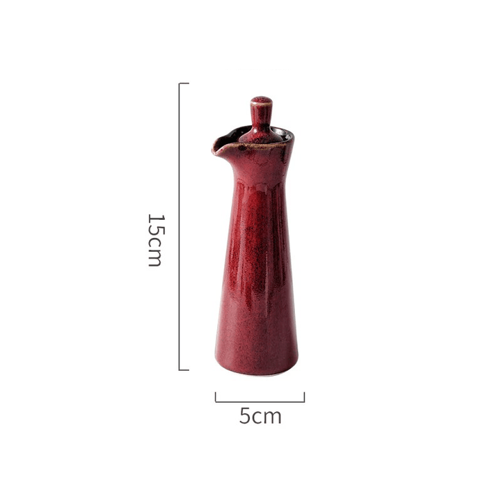 Dispensador artesanal para aliños, aceite y vinagre, esmalte corrido, regalo cocina.