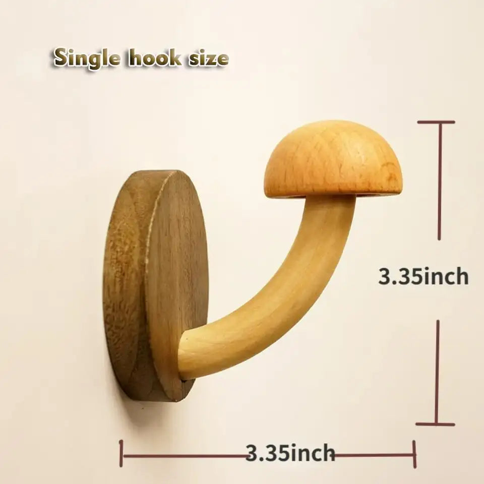 Accesorios de pared: ganchos decorativos con diseño de hongo. Ideal para folk moderno y almacenamiento elegante.
