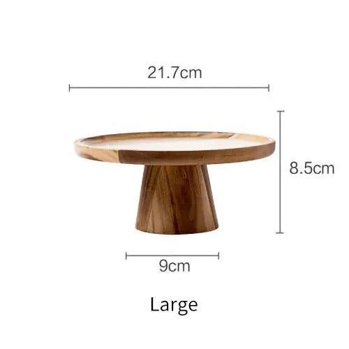 Pedestal de madera para cocina, una bandeja versátil para decoración o como organizador de hogar.