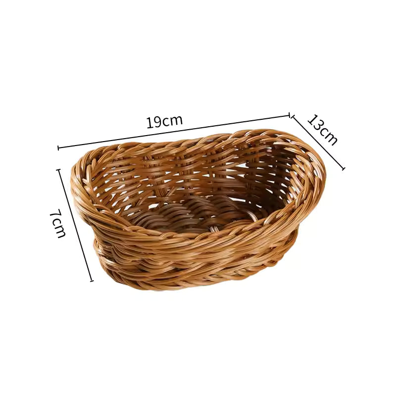 Cesta tejida artesanal para cocina o mesa, perfecta como frutero o organizador rústico y moderno.